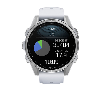 Garmin Fenix 8, AMOLED 43mm, Silver with Whitestone Silicone Band (010-02903-00)