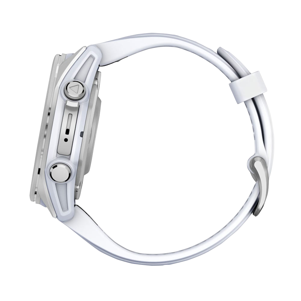 Garmin Fenix 8, AMOLED 43mm, Silver with Whitestone Silicone Band (010-02903-00)