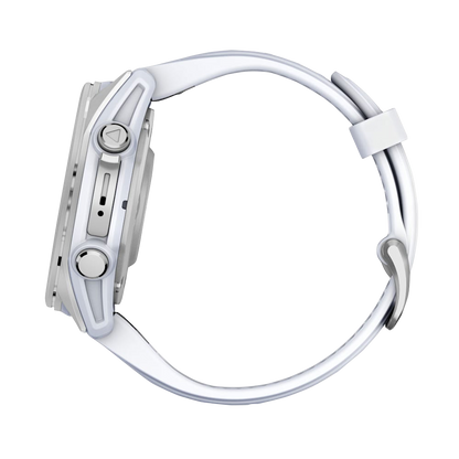 Garmin Fenix 8, AMOLED 43mm, Silver with Whitestone Silicone Band (010-02903-00)