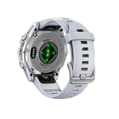 Garmin Fenix 8, AMOLED 43mm, Silver with Whitestone Silicone Band (010-02903-00)