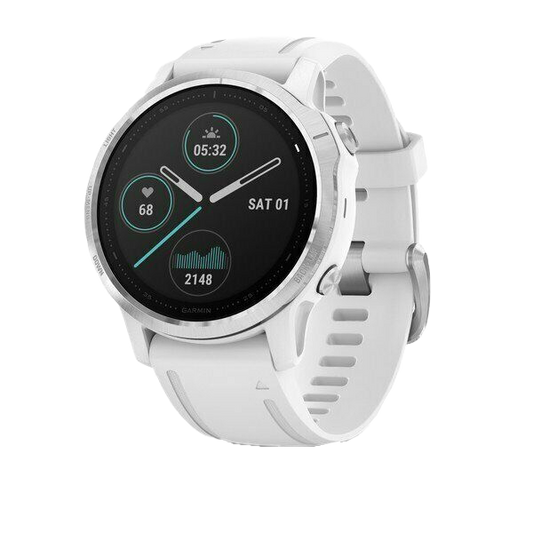 Garmin fenix 6S, White with White Band, GPS Smartwatch (Garmin Certified Refurbished) by Garmin