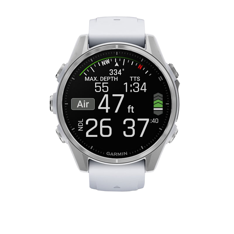 Garmin Fenix 8, AMOLED 43mm, Silver with Whitestone Silicone Band (010-02903-00)