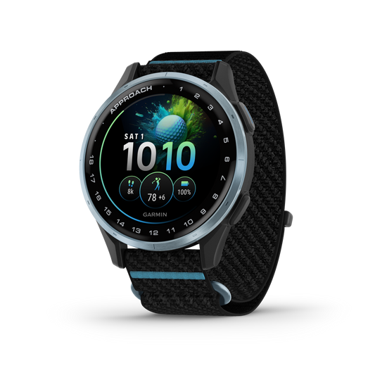 Garmin Approach J1, Cloud Blue Aluminum Bezel w/ Black ComfortFit Band (010-03898-00)