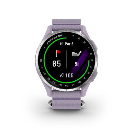Garmin Approach J1, Silver Aluminum Bezel w/ Lilac ComfortFit Band (010-03898-10)
