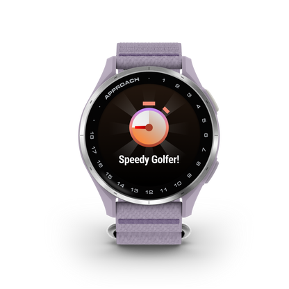 Garmin Approach J1, Silver Aluminum Bezel w/ Lilac ComfortFit Band (010-03898-10)