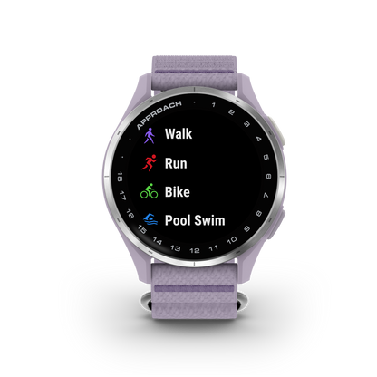 Garmin Approach J1, Silver Aluminum Bezel w/ Lilac ComfortFit Band (010-03898-10)