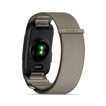 CIRQA Smart Band by Garmin, French Gray, S-M, fabric strap, activity monitor.