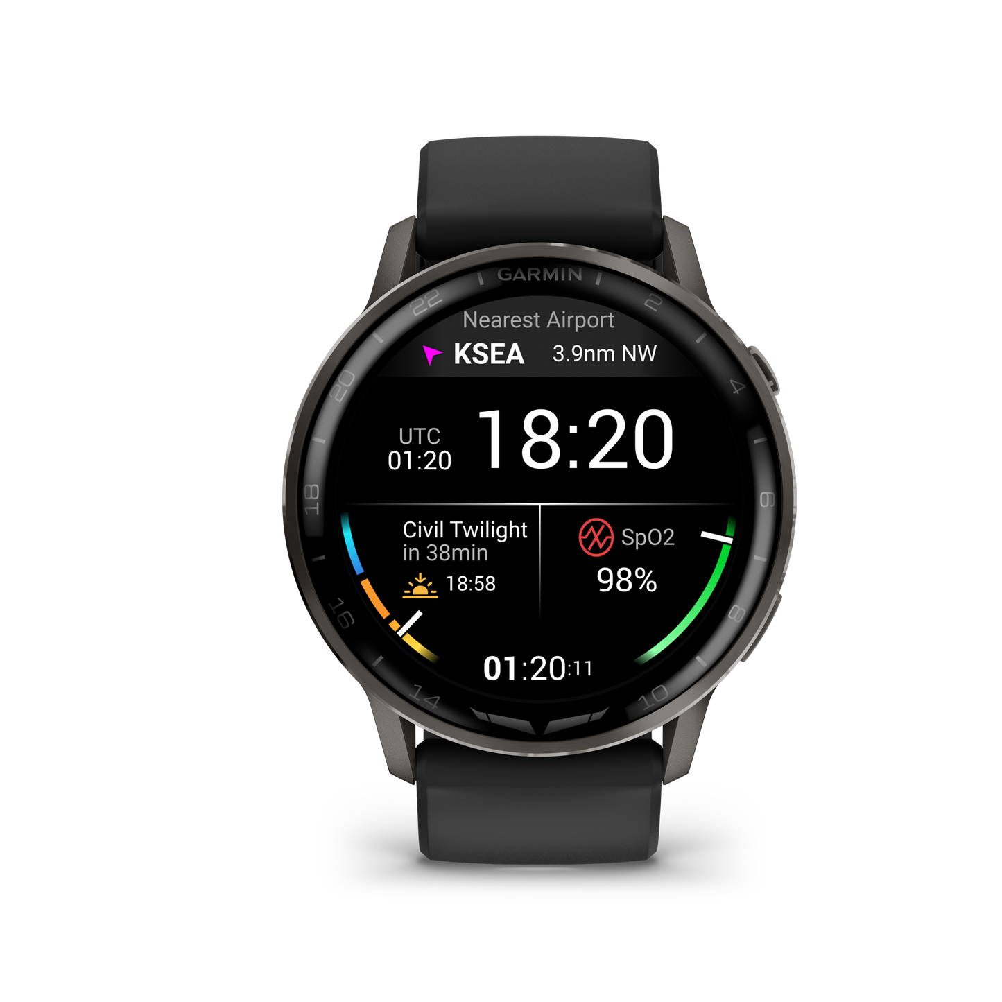 Garmin D2 Air X15, Slate with Black Silicone Band (010-03014-51)