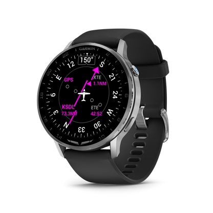 Garmin D2 Air X15, Silver with Black Silicone Band (010-03014-50)