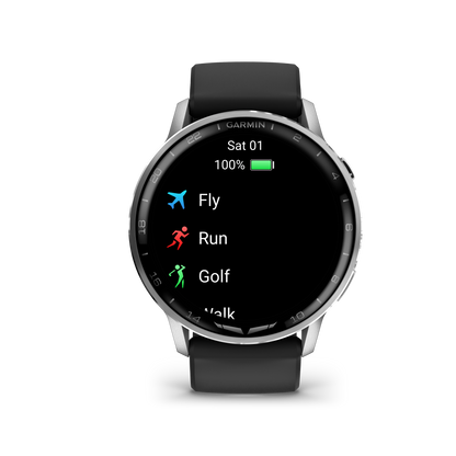 Garmin D2 Air X15, Silver with Black Silicone Band (010-03014-50)