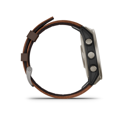 Garmin D2 Mach 2, (47 mm), Titanium w/ Oxford Brown Leather Band (010-02904-30)