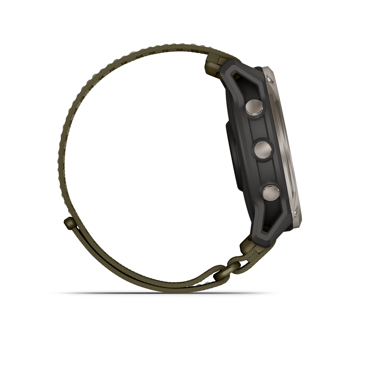 Garmin Enduro 4 smartwatch with gray case and olive band