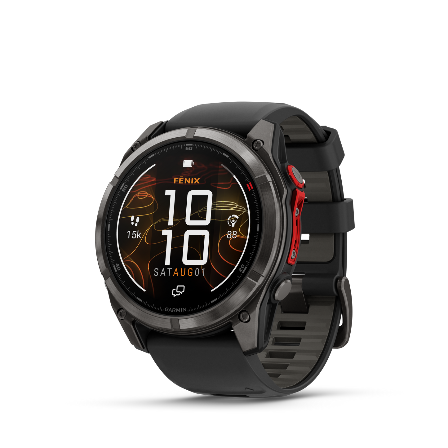 Garmin Fenix 8 Pro smartwatch, 51 mm carbon gray titanium case, MicroLED display, black/pebble gray silicone band