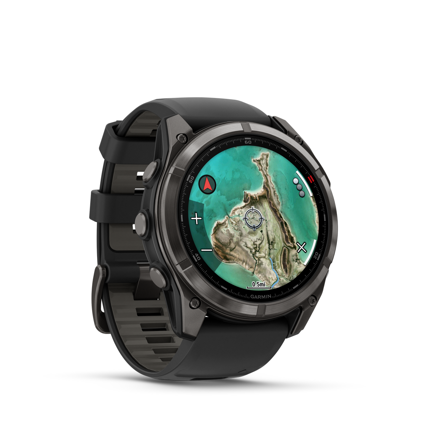 Garmin Fenix 8 Pro smart watch, 51mm MicroLED, sapphire, carbon gray DLC titanium with black/pebble gray silicone band