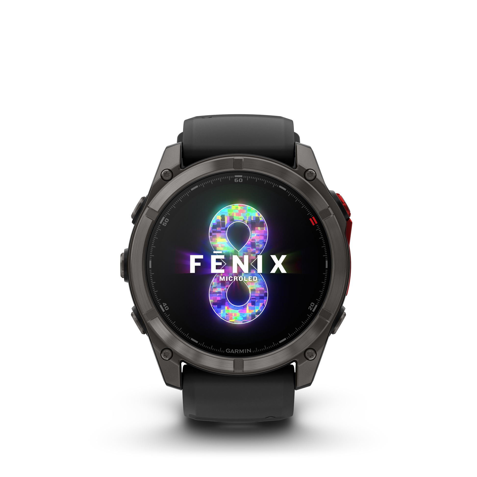 Garmin Fenix 8 Pro smartwatch, 51 mm DLC titanium bezel in carbon gray with black silicone band