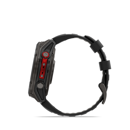 Garmin Fenix 8 Pro smartwatch, 51mm MicroLED, sapphire, carbon gray DLC titanium with black/pebble silicone band
