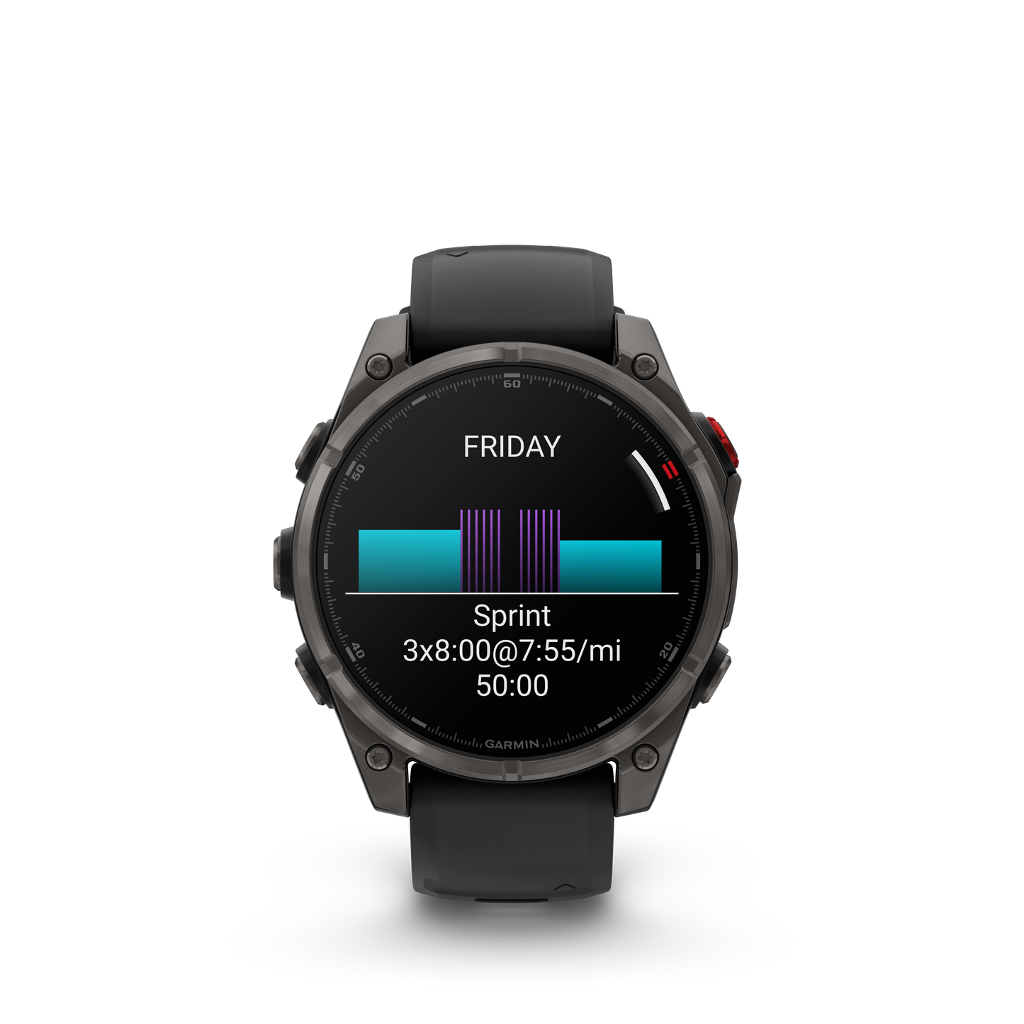 Garmin Fenix ​​8, 47 mm AMOLED, saphir solaire, titane DLC gris carbone avec bracelet en silicone noir/gris galet (010-02906-10)