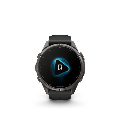 Garmin Fenix 9 Pro AMOLED, (43mm), DLC Titanium w/ Black and Gray Silicone Band (010-04335-15)