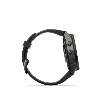 Garmin Fenix 9 Pro AMOLED, (43mm), DLC Titanium w/ Black and Gray Silicone Band (010-04335-15)
