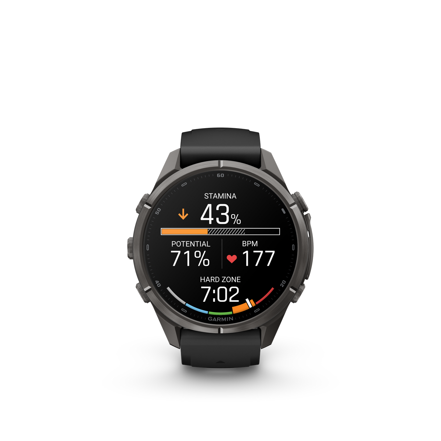 Garmin Fenix 9 Pro inReach AMOLED, (43mm), DLC Titanium w/ Black and Gray Silicone Band (010-04335-10)