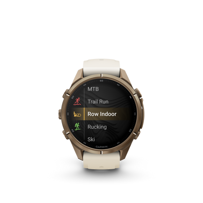 Garmin Fenix 9 Pro inReach AMOLED, (43mm), Gold Titanium w/ Cream and Gray Silicone Band (010-04335-20)