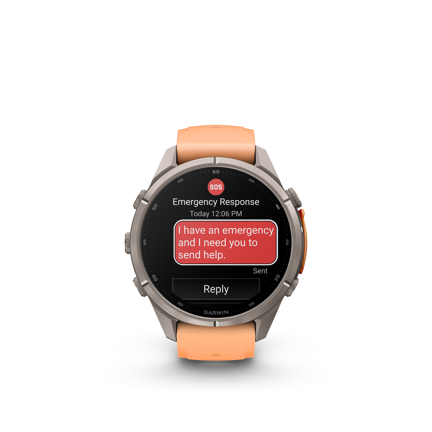 Garmin Fenix 9 Pro inReach AMOLED, (43mm), Titanium w/ Pink and Orange Silicone Band (010-04335-00)