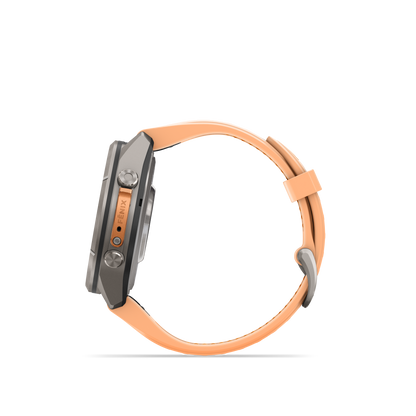Garmin Fenix 9 Pro inReach AMOLED, (43mm), Titanium w/ Pink and Orange Silicone Band (010-04335-00)