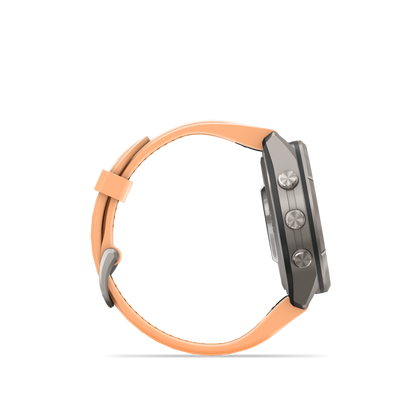 Garmin Fenix 9 Pro inReach AMOLED, (43mm), Titanium w/ Pink and Orange Silicone Band (010-04335-00)