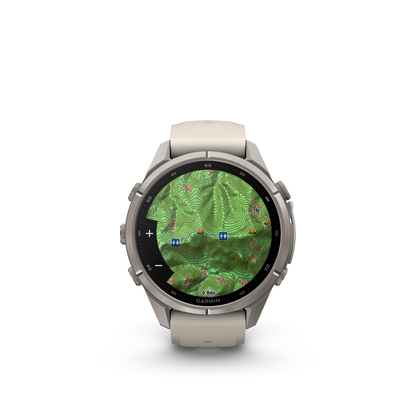 Garmin Fenix 9 Pro AMOLED, (43mm), Titanium w/ Gray and Sandstone Silicone Band (010-04335-85)