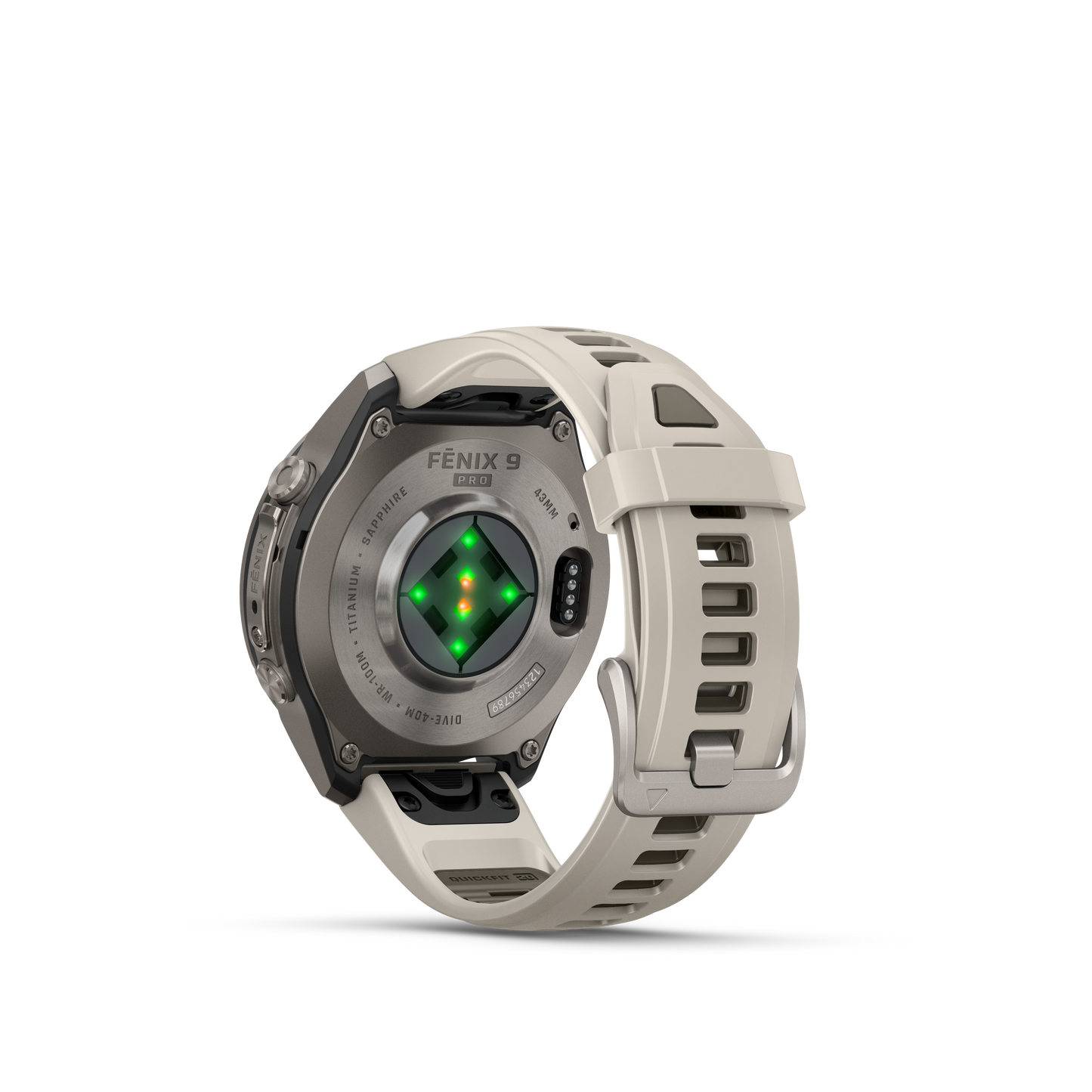 Garmin Fenix 9 Pro AMOLED, (43mm), Titanium w/ Gray and Sandstone Silicone Band (010-04335-85)
