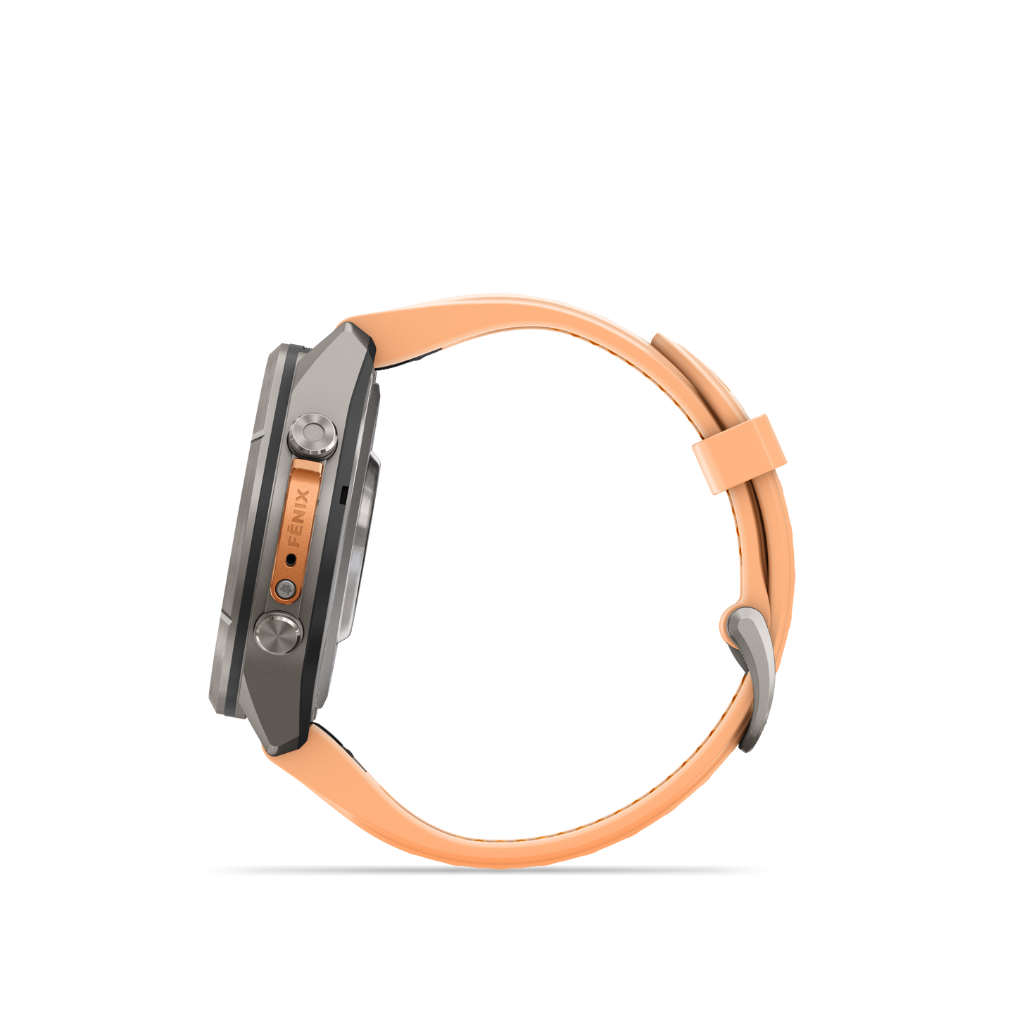 Garmin Fenix 9 Pro AMOLED, (43mm), Titanium w/ Pink and Orange Silicone Band (010-04335-05)