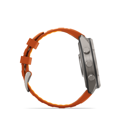 Garmin Fenix 9 Pro inReach AMOLED smartwatch, 47mm titanium case with orange silicone band