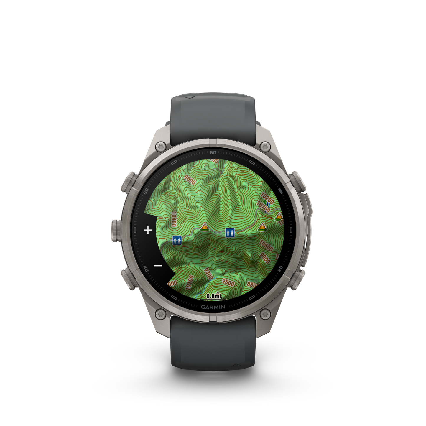 Garmin Fenix 9 Pro AMOLED 47mm titanium case with graphite and black silicone band