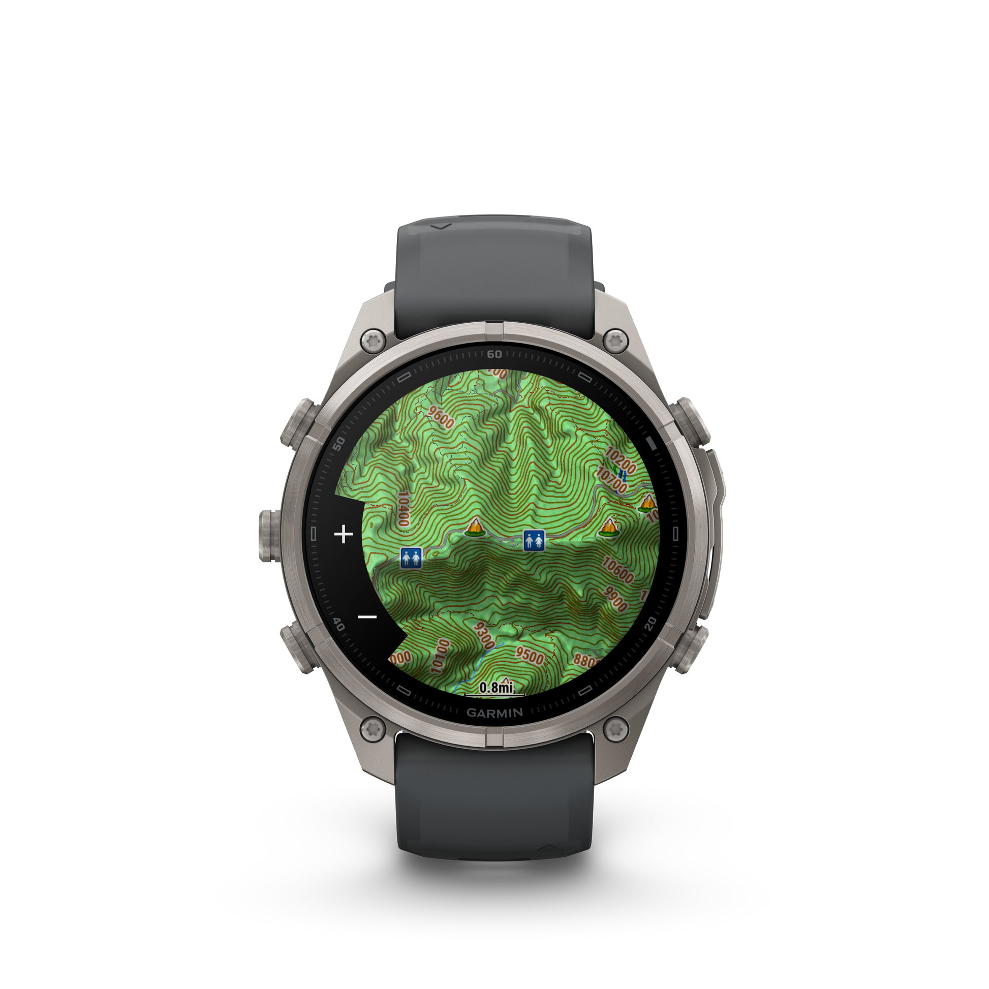 Garmin Fenix 9 Pro AMOLED 47mm titanium case with graphite and black silicone band