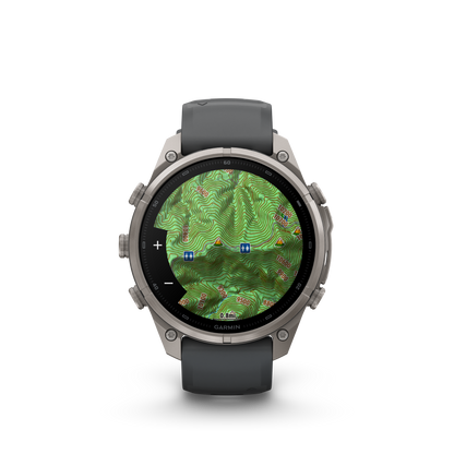 Garmin Fenix 9 Pro AMOLED 47mm titanium case with graphite and black silicone band