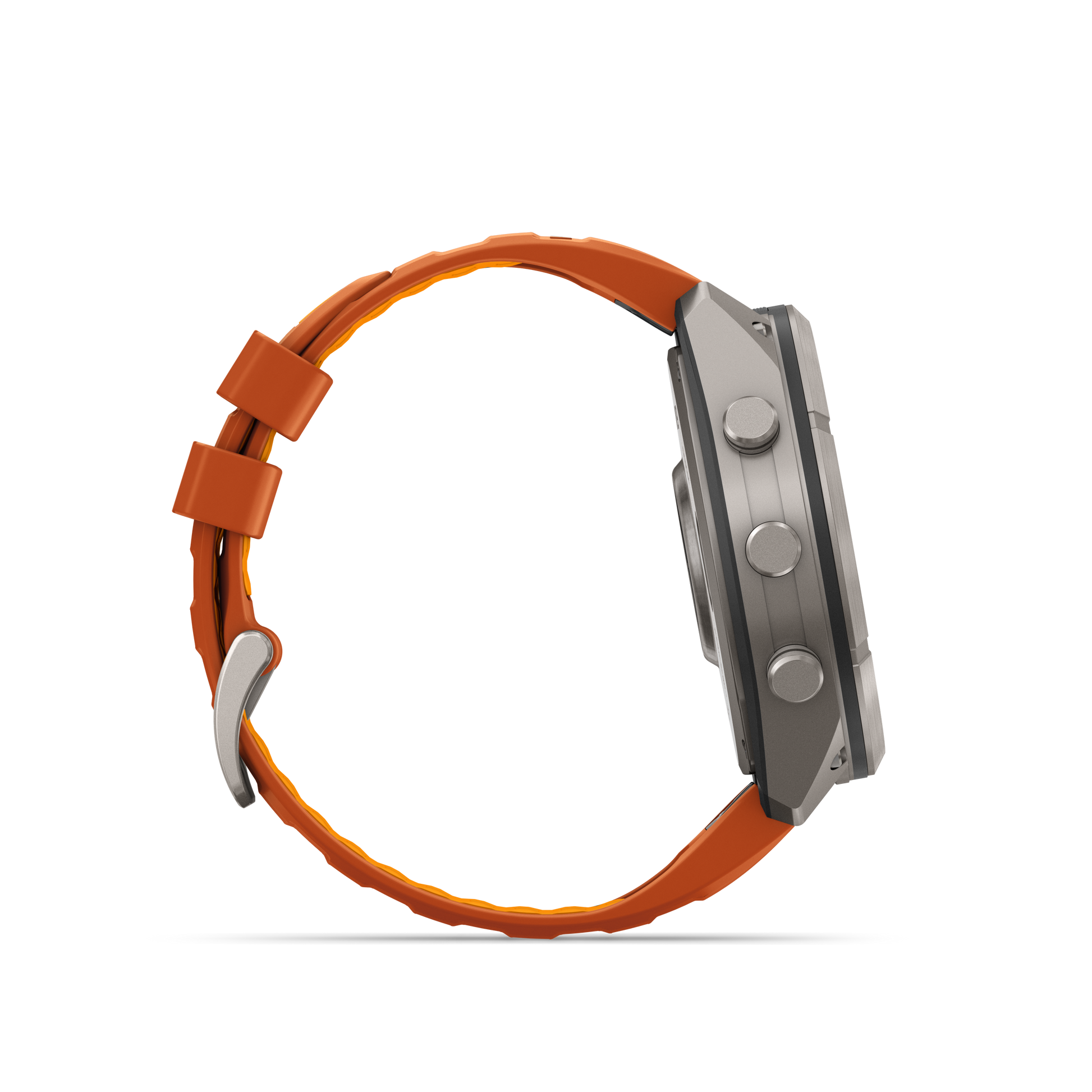 Garmin Fenix 9 Pro inReach AMOLED smartwatch with 51mm titanium case and orange silicone band