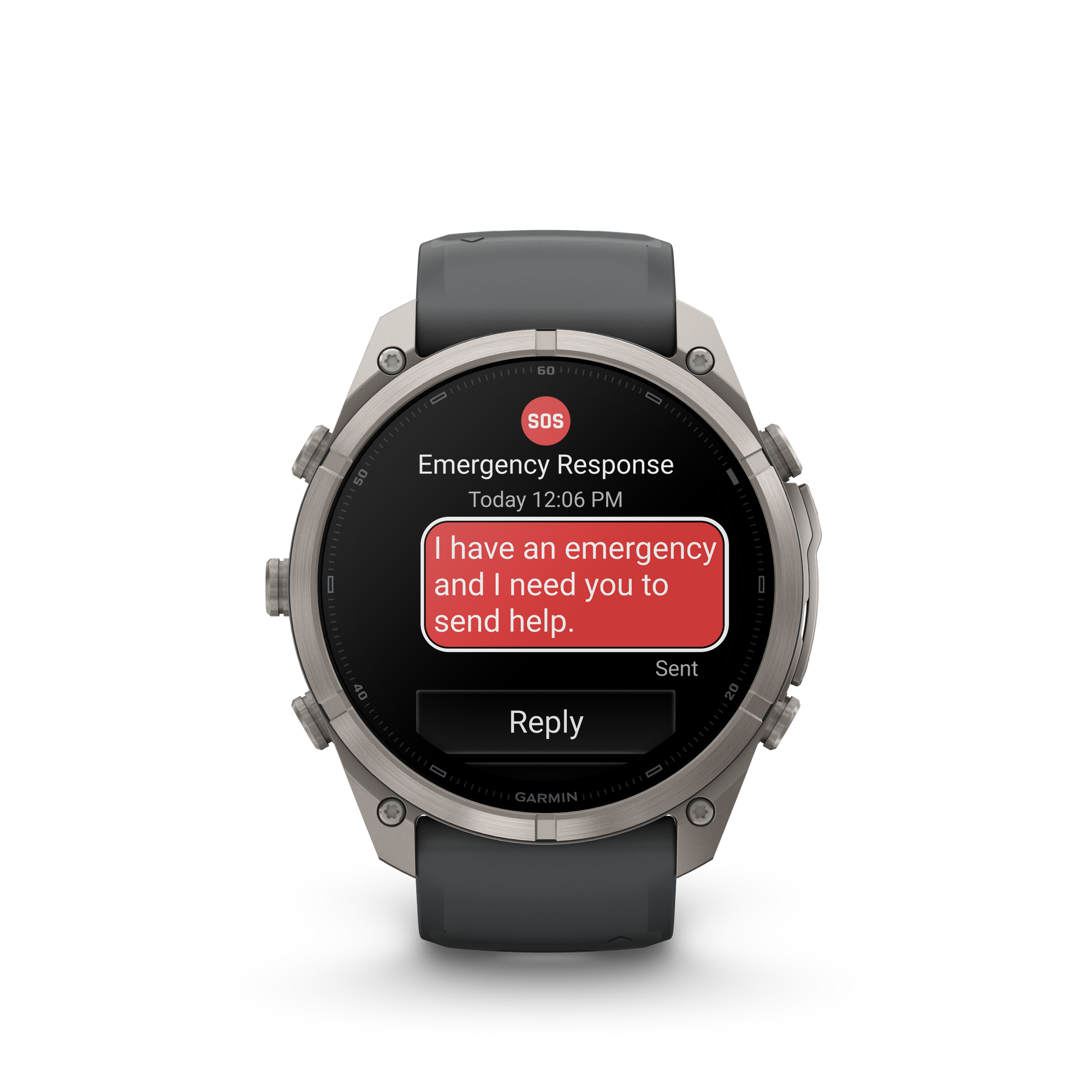 Garmin Fenix 9 Pro inReach AMOLED 51mm DLC titanium watch with graphite case and black silicone band