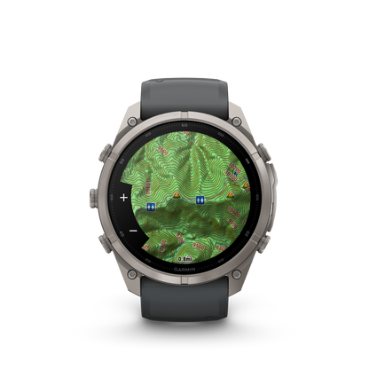 Garmin Fenix 9 Pro inReach AMOLED 51mm DLC Titanium smartwatch with graphite and black silicone band