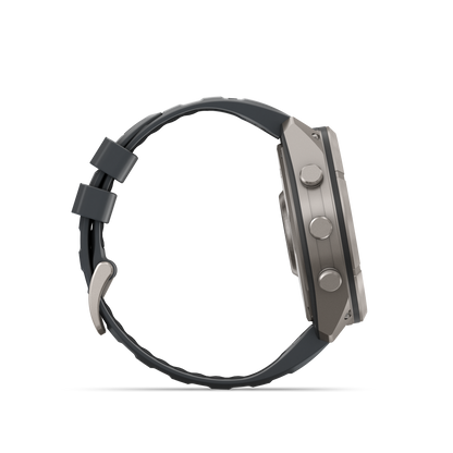 Garmin Fenix 9 Pro AMOLED smartwatch, 51mm titanium case with graphite and black silicone band