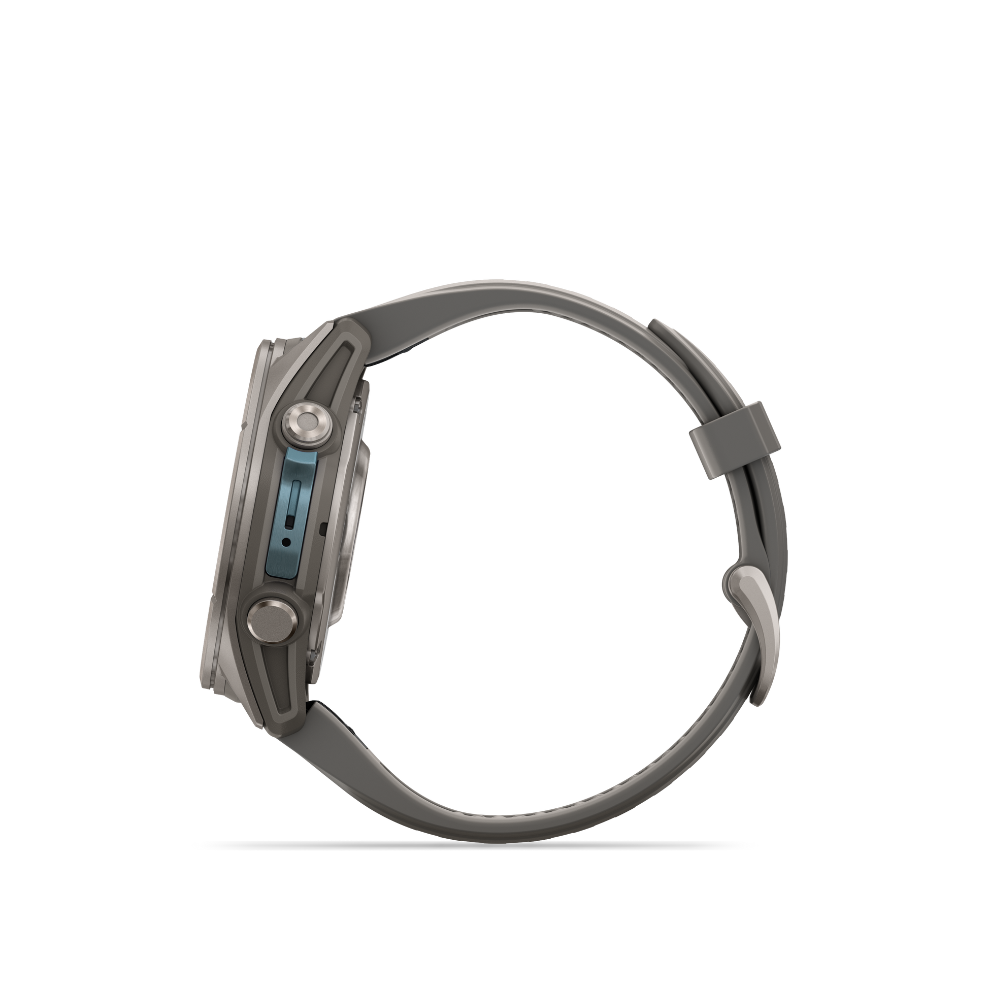 Garmin Fenix 9 AMOLED smartwatch, 43mm titanium case with gray silicone band