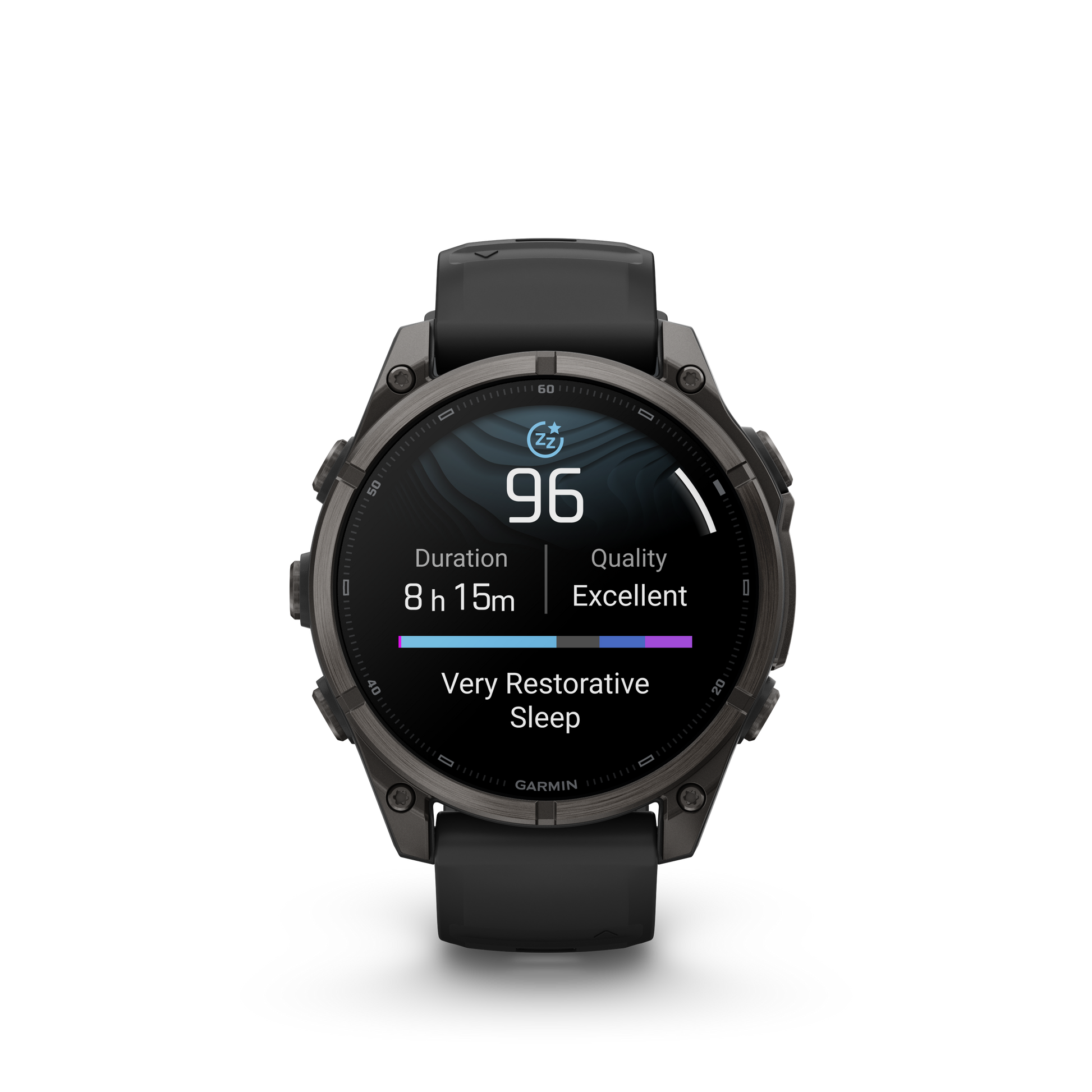 Garmin Fenix 9 AMOLED 47mm DLC Titanium smartwatch with black silicone band