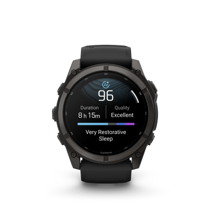 Garmin Fenix 9 AMOLED, (51mm), DLC Titanium w/ Black Silicone Band (010-04763-10)