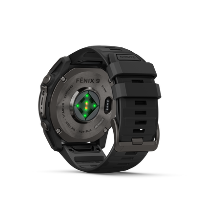 Garmin Fenix 9 AMOLED, (51mm), DLC Titanium w/ Black Silicone Band (010-04763-10)