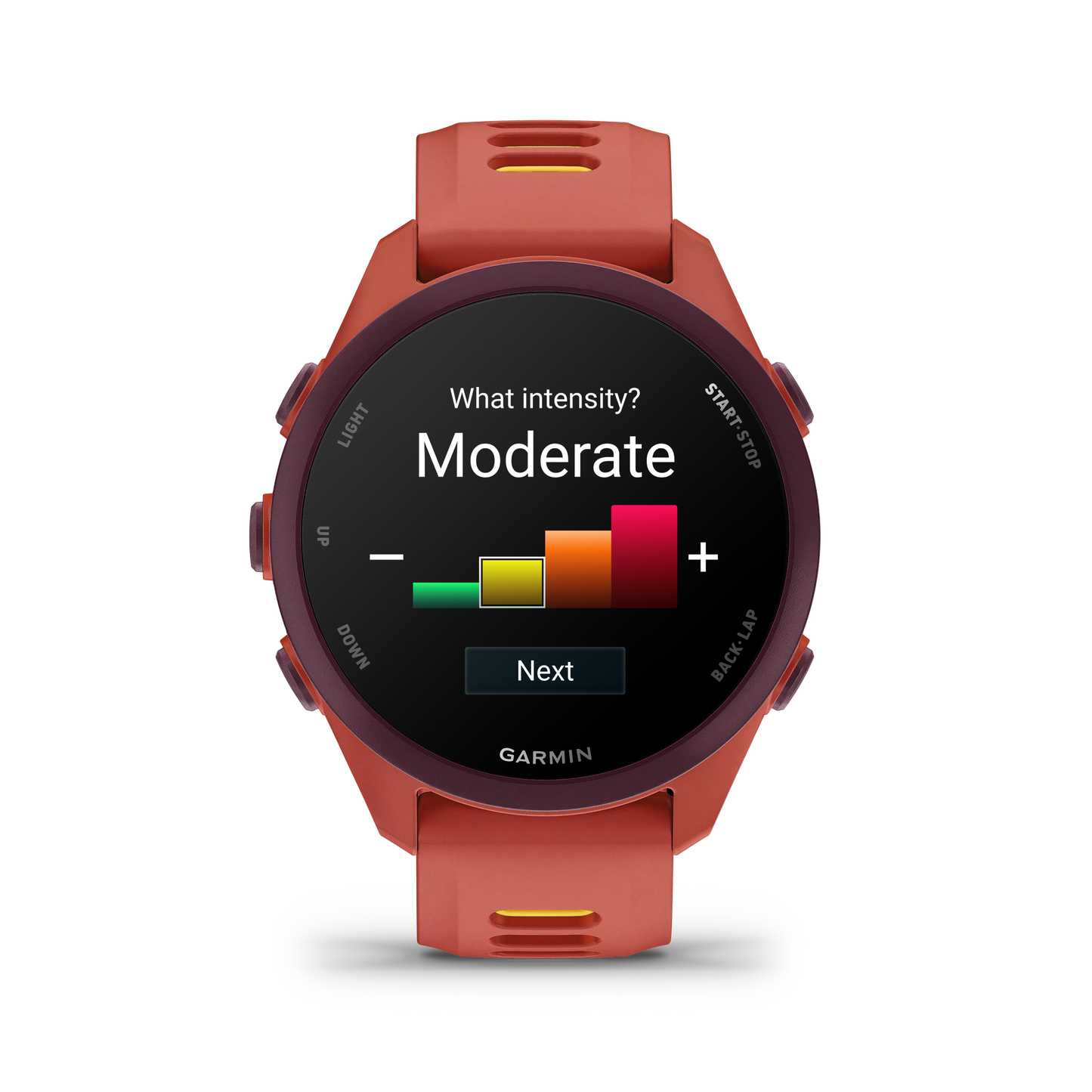 Garmin Forerunner 170 Music smartwatch with red-pink/mango band