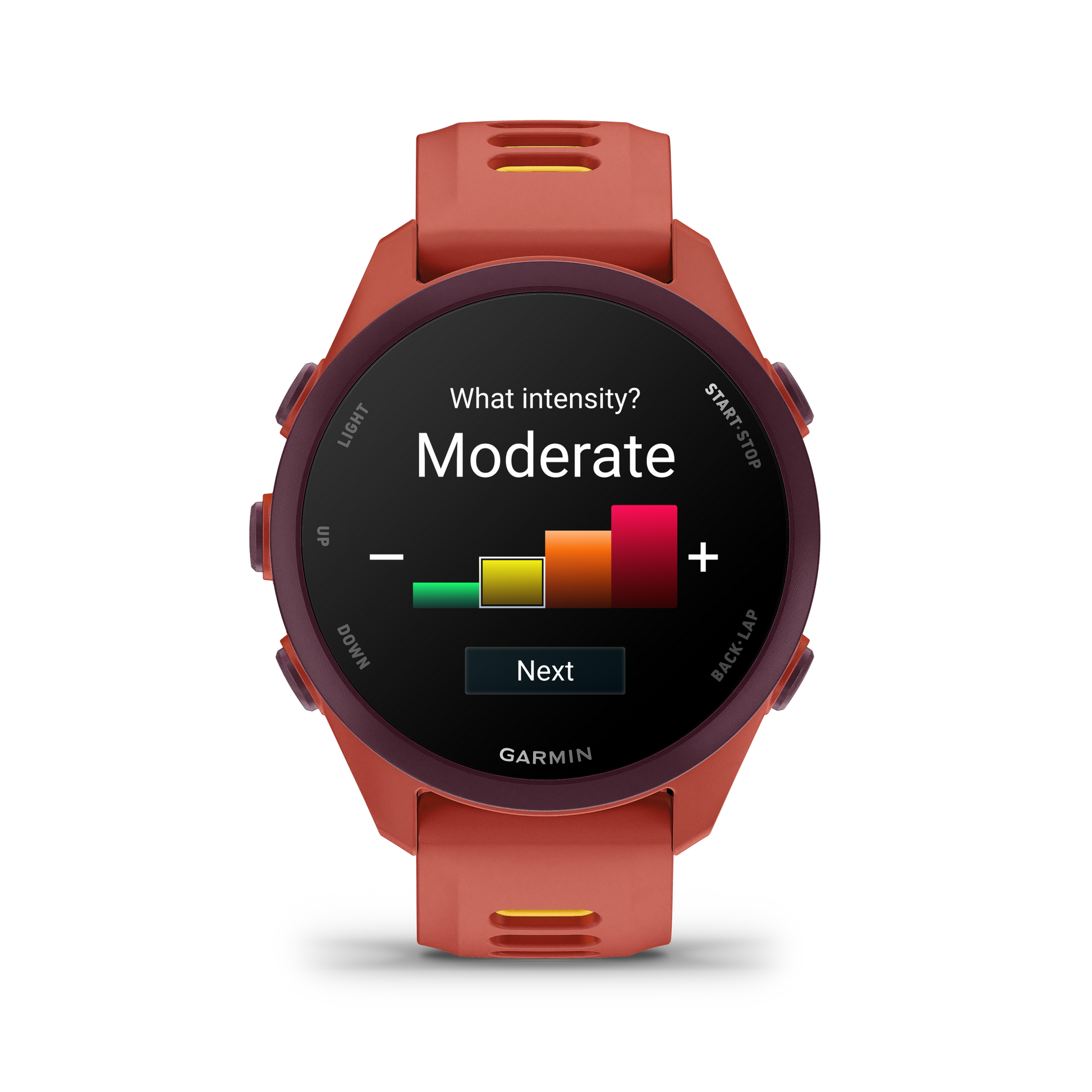 Garmin Forerunner 170 Music smartwatch with red-pink/mango band