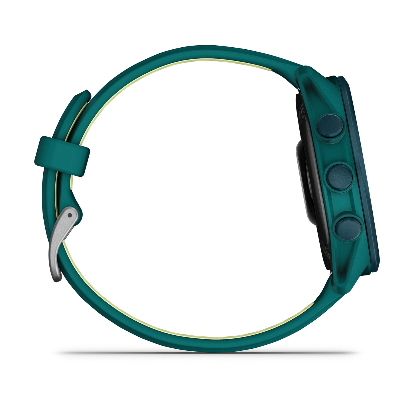 Garmin Forerunner 170 Music smartwatch with teal green band and citron accent