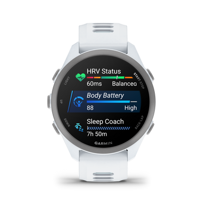 Garmin Forerunner 170 smartwatch with white silicone band