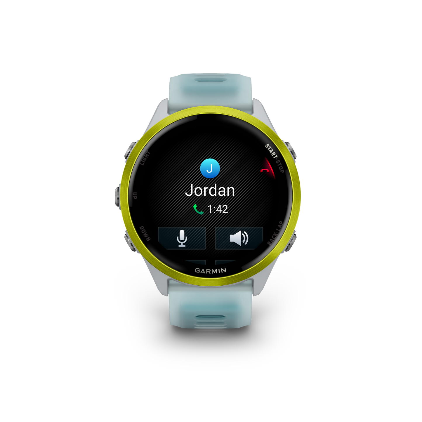Garmin Forerunner 265, lunette noire de 46 mm avec boîtier Aqua et bracelet en silicone Aqua/noir (010-02810-02)