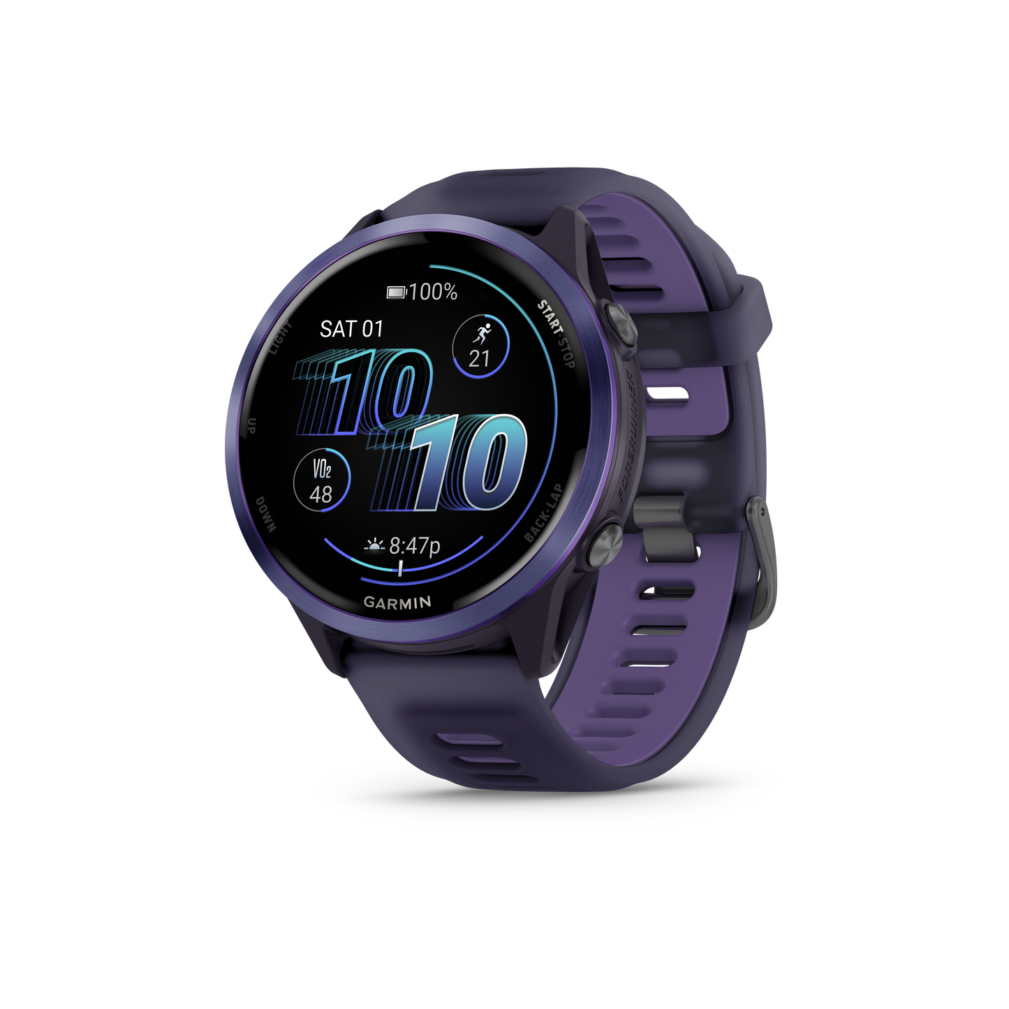 Garmin Forerunner 265, lunette noire de 46 mm avec boîtier Aqua et bracelet en silicone Aqua/noir (010-02810-02)