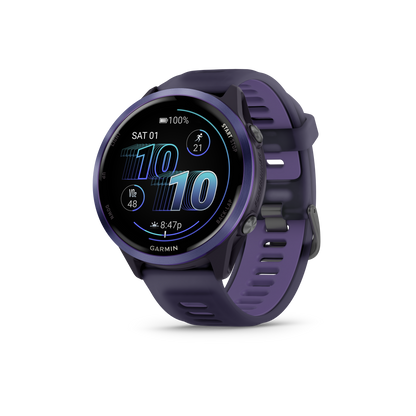 Garmin Forerunner 265, lunette noire de 46 mm avec boîtier Aqua et bracelet en silicone Aqua/noir (010-02810-02)